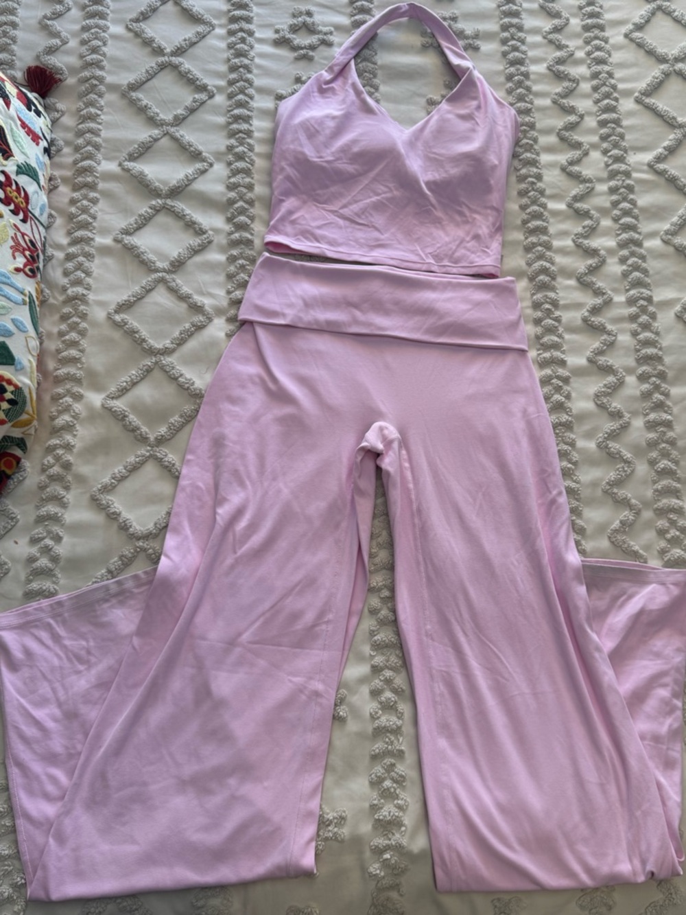 Oner Active Softmotion Halter Neck Mid Tank and Foldover Straight Leg pants